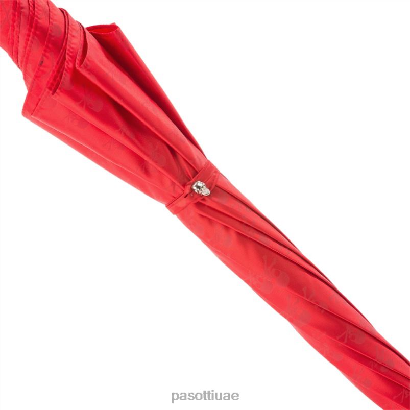 مظلة | 416nt prt w33ne - مظلة حمراء مع ترصيع ومقبض جمجمة أسود PASOTTI Z446V530